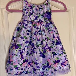 Place Kids Floral Dress in Purple and Green